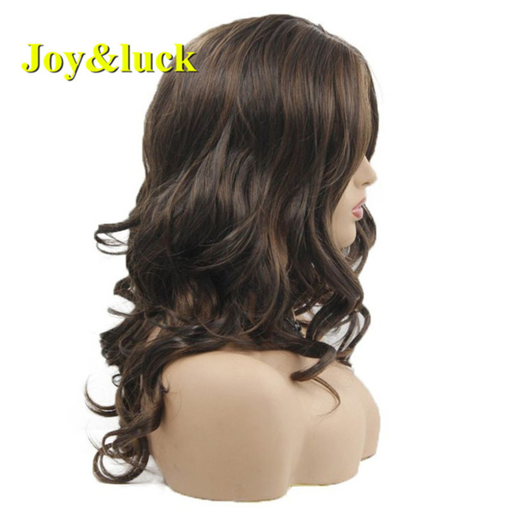 24inch Long Wave Wig Ombre Brown Synthetic Wigs for Women Wave Hair Wig Cosplay or Party African Black Hair Style
