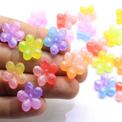 Vente en gros 3D Gradient Fleur Résine Cabochon Flatback Charme Pour Bricolage Artisanat Bijoux Accessoire