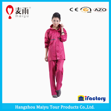 Maiyu waterproof red plastic raincoat