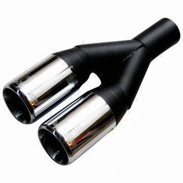 Universal weld-on tail pipes, black chrome