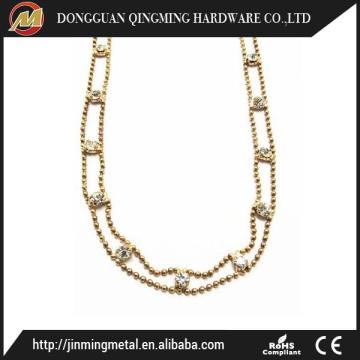 Gold Decoration Crystal And Pearl Ornament Chain For Clothing