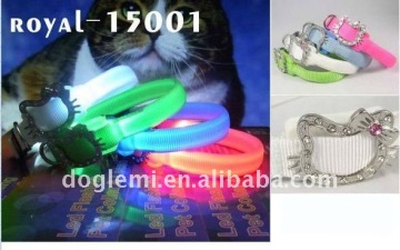 LED dog collar/Flashing light dog collar, with battery