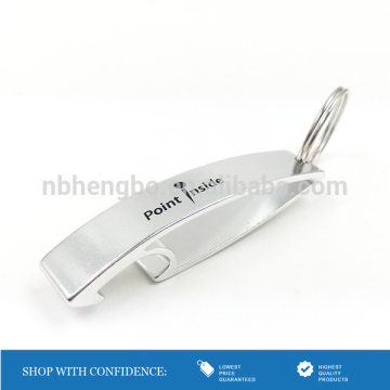 aluminum bright silver imprint logo bottle opener key chains