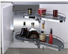 GS180A kitchen cabinet soft stop rotating lazy susan