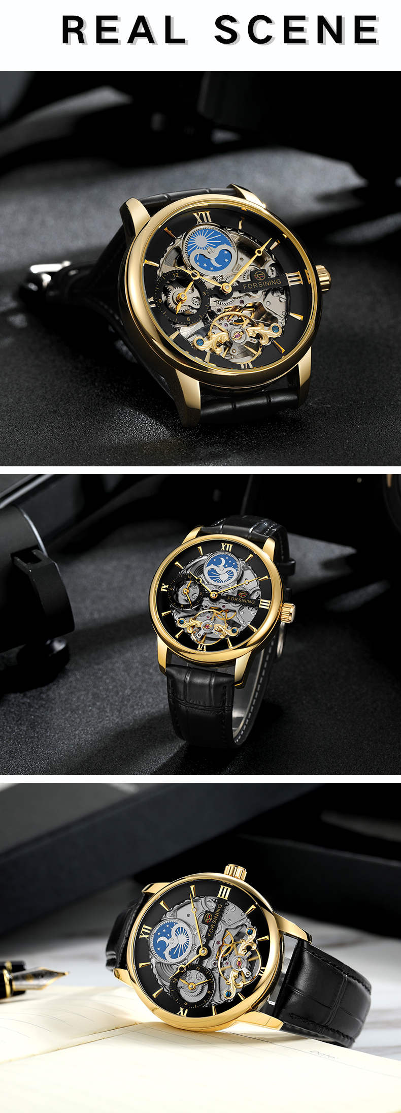 Forsining 354 Roman Dial Mens Automatic Watch Tourbillon 2021 New Mechanical Watches