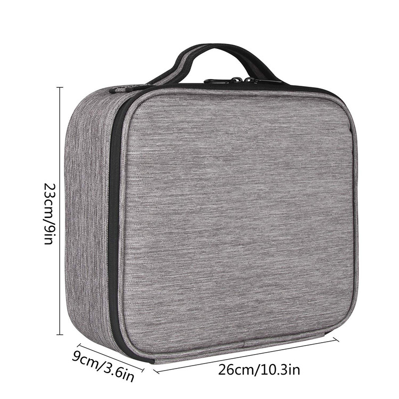 Travel Makeup Bag Professional Makeup Artist Travel Case with Adjustable Compartment Elastic Band for Trolley Case