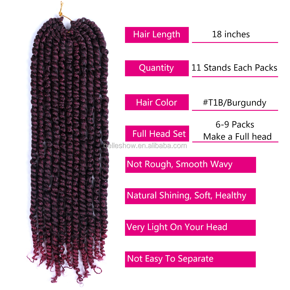 New arrival Synthetic Pre-twisted Passion crochet braids passion twist