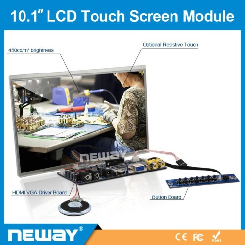 Led backlit 10.1" touch panel SKD display