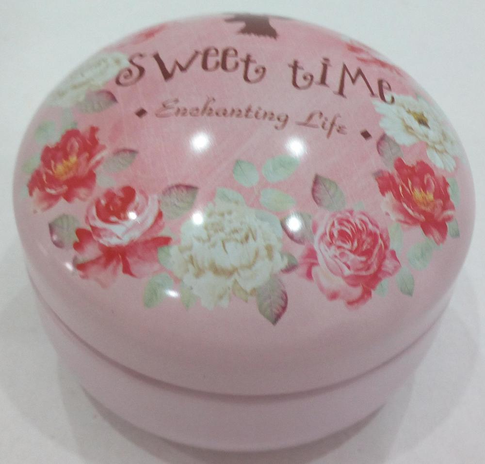 Round Pink Elk Candy Tin Box