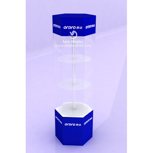 Customized acrylic rotating display showcase stand with LED