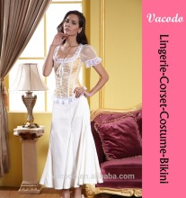 Vacodo Satin Embroidery Lace Arm Sleeve corset