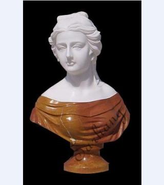 hand carved white marble bust noble elegant lady