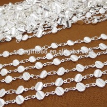 Silver Tone 6x10mm Oval Beaded Chain Copper Link Chain For Jewelry Diy