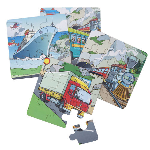 Custom kleines Holzkarton -Puzzle 4 in 1 Set Kinder Cartoon Bildungzeug Spielzeug