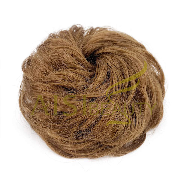 Aisi Beauty Top Quality Wholesale Multi Color Synthetic Curly Messy Donut Chignon Bun Elastic Rope Rubber Band Hair Extension