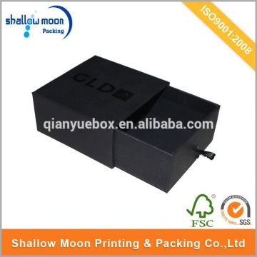 Wholesale customize black matte paper gift box with uv printed logo