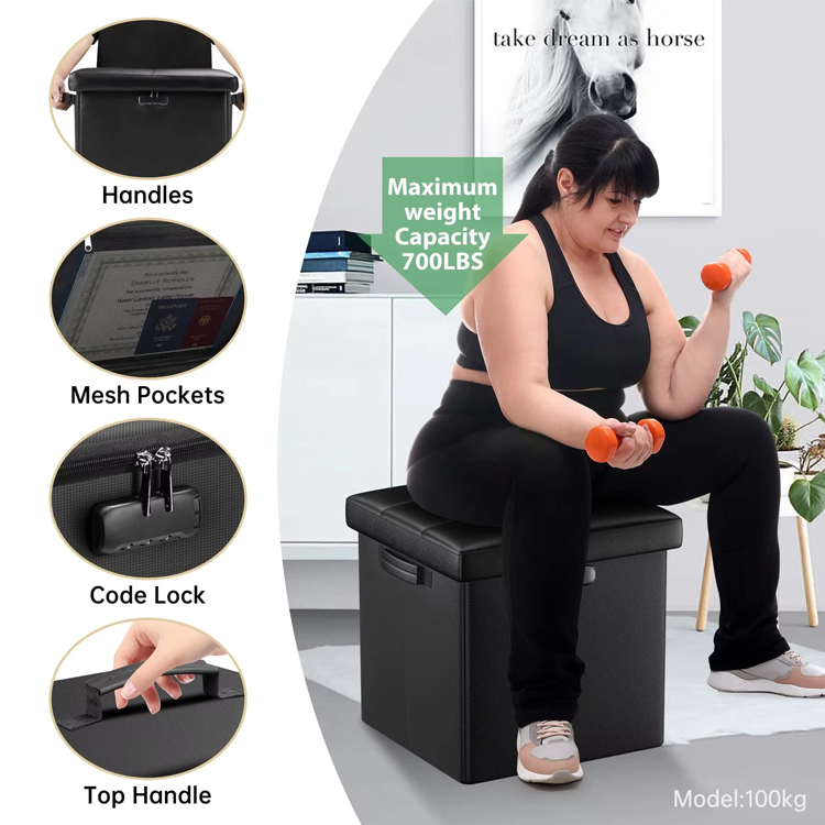 Household Large Capacity Household Fireproof Storage Chair Stool Ottoman Stool