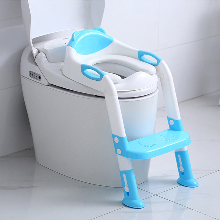 Sturdy Potty Training Seat,Toddlers Seat Toilet Chair, Safety Non-Slip Kids Plastic Toilet Training Seat with Step Stool Ladder