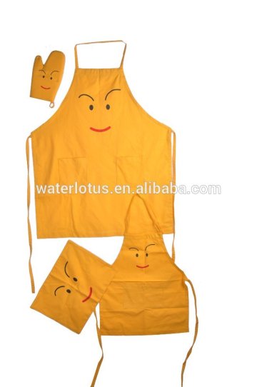 china factory client design print apron set oven glove oven matt litchen set