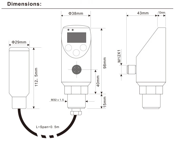 Modbus 0-5V Input Type Electronic Water Level Transmitter with Switching