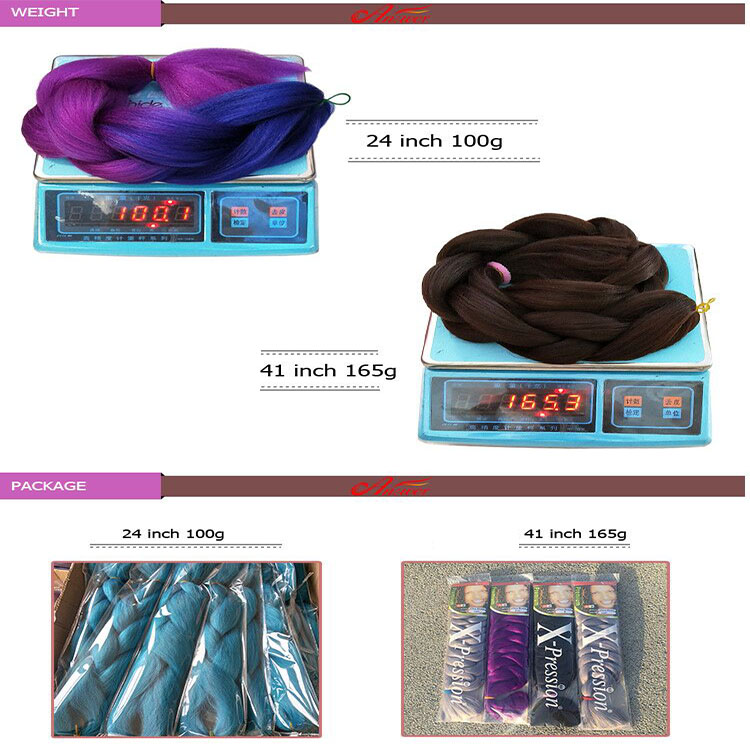 Jumbo Braiding Hair Extensions Yaki Straight Solid And Mixed Color Synthetic Fiber Braid 24 Inch 100 g For Men And Women