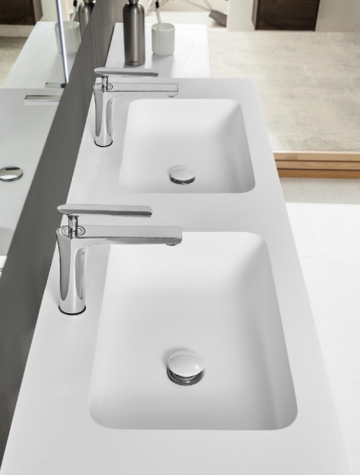 Pure acrylic White Modern Double Wash Basins