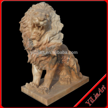Full hand carved marble stone lion statues