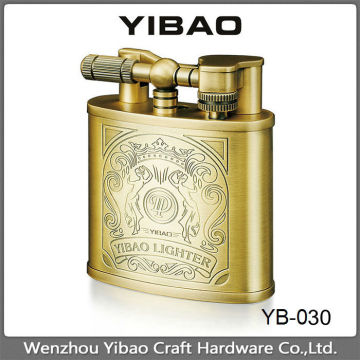 Copper finish vintage metal flint large table lighter