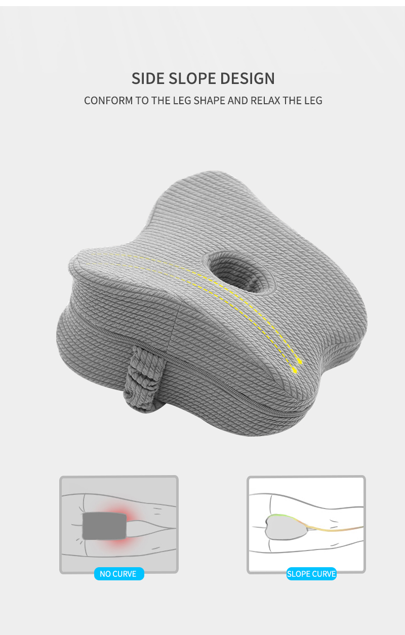 bamboo fibre apple type shaped memory cotton relaxation tool orthopedic leg pillow with band and hole