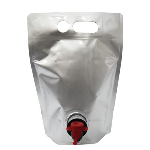 Stand Up Wine Packaging with Tap &amp; Handle