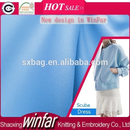 winfar polyester DTY knit air layer interlock fabric scuba dyeing fabric for party dress