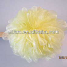 Bath brush with wood handle bath shower sponge brush