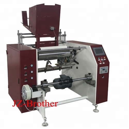 Auto Aluminium Foil Paper Rewinding Machine With Automatic Label Sticker