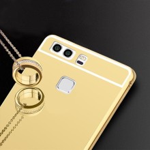 Luxury mirror cover metal aluminum bumper frame mobile phone case for huawei p9 metal case mirror case
