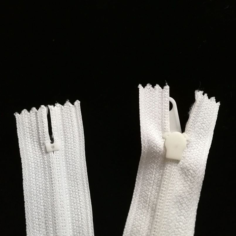 Heavy duty white zippers