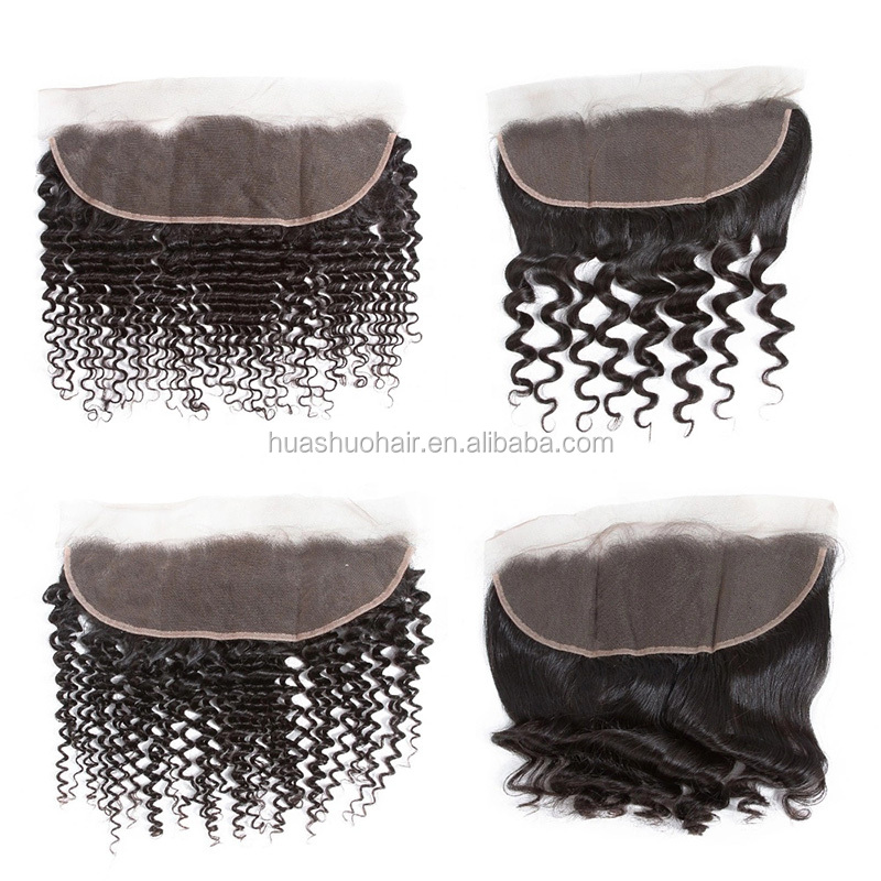 13X4 Indian Virgin Hair Double Loose Lace Frontals With Baby Hair Bleached Knots