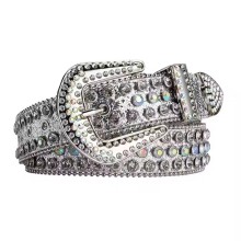 Luxury Diamond Bb Simon Belts: Western Crystal Leather Studded Buckles for Men and Women