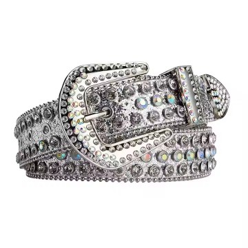 Luxury Diamond Bb Simon Belts: Western Crystal Leather Studded Buckles for Men and Women