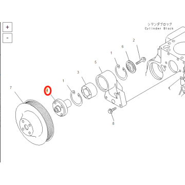 ОРИГИНАЛЬНАЯ СТУПИЦА ВЕНТИЛЯТОРА ПОГРУЗЧИКА KOMATSU WA380-3 6732-61-3410