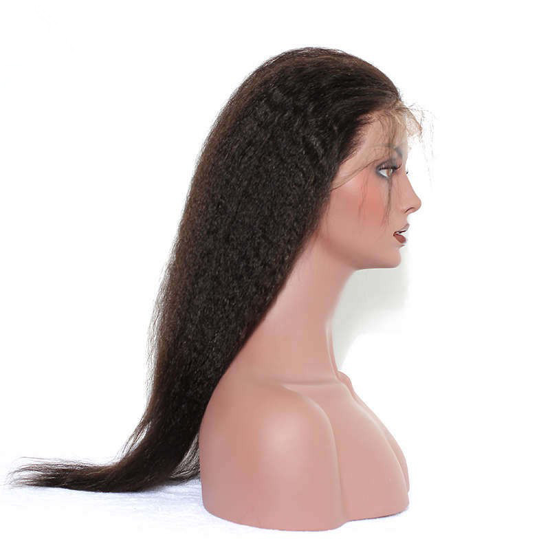Human Hair 360 Lace Frontal Closure Remy Hair Hair WEAVING Machine Sew in 4a Kinky Straight Double Weft ALL Colors >=45% 8''-20'