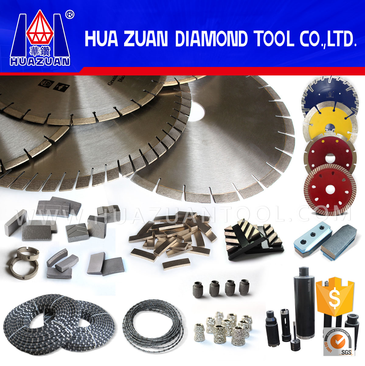 1600mm V shape granite diamond segments for block cutting on single/multi saw blade