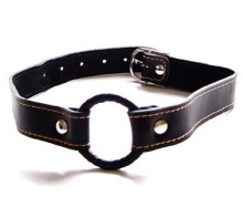 New Sex Toys Black Leather or Pvc Mouth Ring Band Open Mouth Gag O Ring for Women