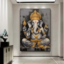 Indian God Ganesh Wall Art: A Blend of Hindu Religion, Tradition, and Modern Graffiti Style