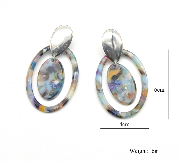 2021 trendy new fashion earrings women colorful acetate unique girl earrings