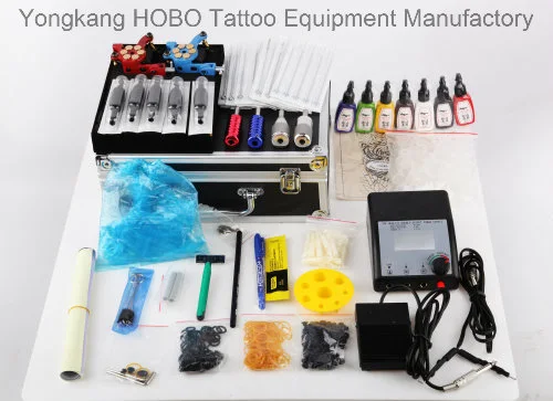 Professional Tattoo Kits with Tattoo Machines Gun Accessories Power Supply