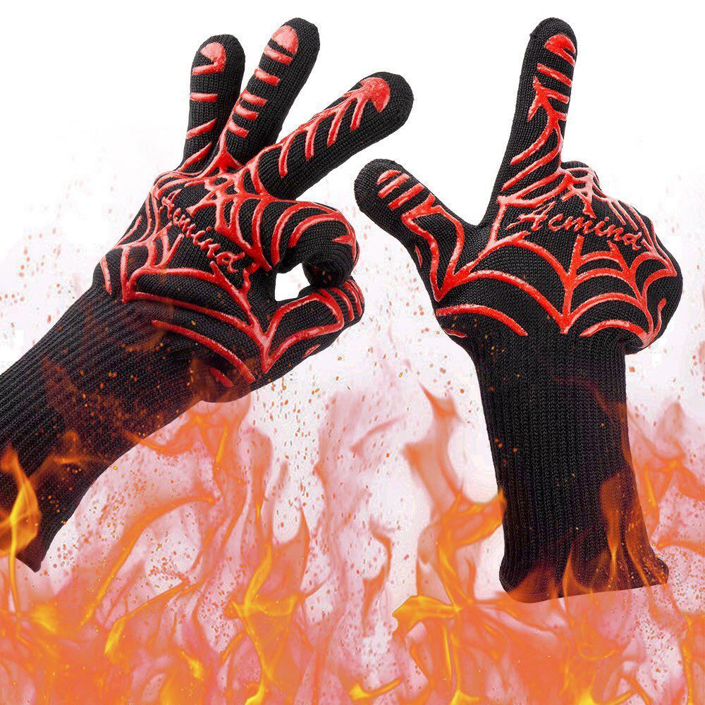 Amazon Suppliers Kitchen Oven Extreme Heat Resistant Gloves BBQ Grill Cooking Gloves