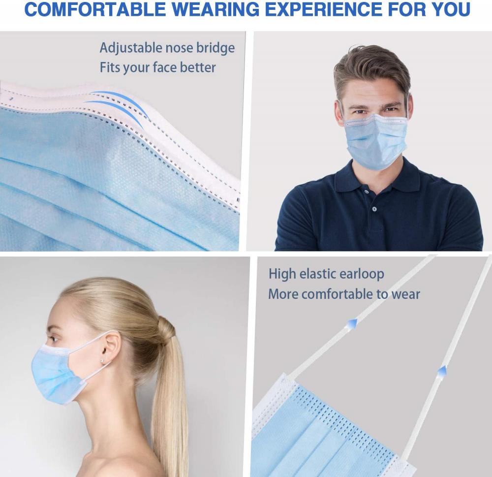 أقنعة طبية مريحة للتنفس بثلاث طبقات 3 Ply Thicker Breathable Comfortable Medical Masks