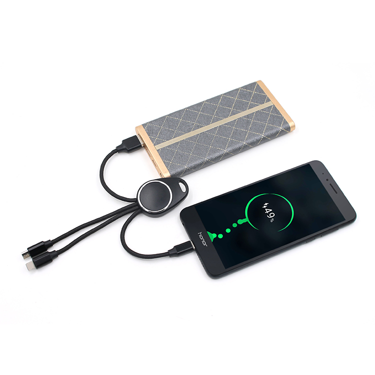 Yijiashishang 3 in 1 Charging Cable LED light up logo usb cable for Android Micro USB,iPhone and Type C Mobile Phone accessories