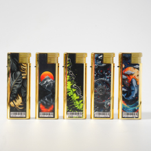 Jet Flame Giant UV-print Metal Cover Piezo Lighter