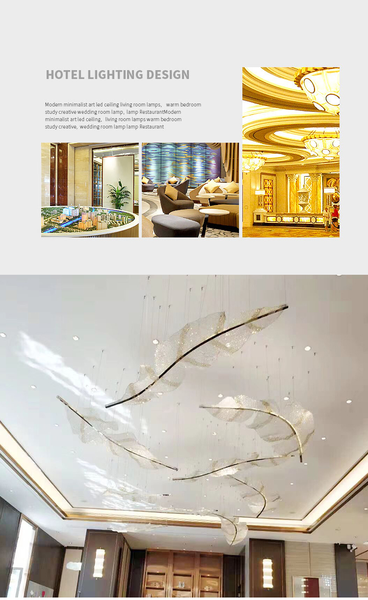 Factory direct sale modern indoor decoration hotel luxury big project chandelier pendant light